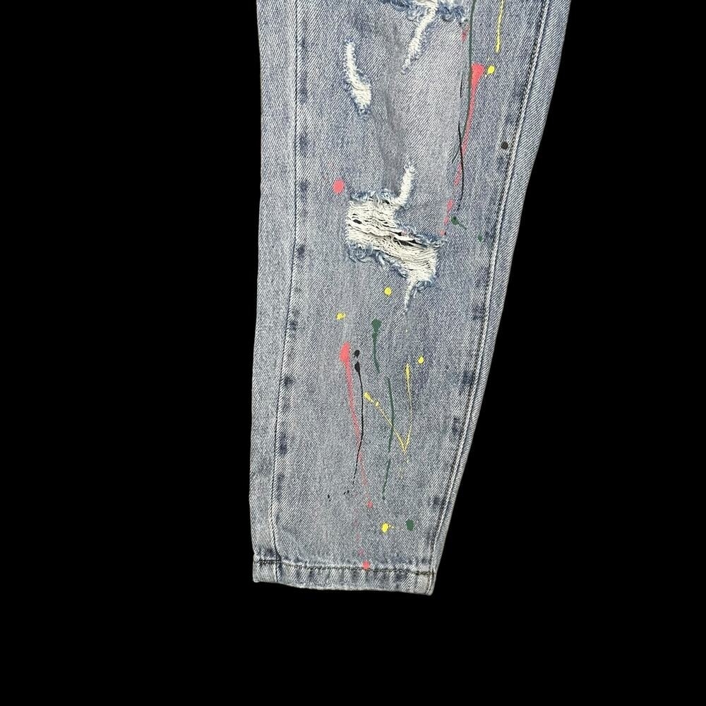 Litz by Uniq Ripped Paint Splatter Straight Leg Jeans Size S - Picture 3 of 7